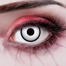 aricona Kontaktlinsen - weiße Kontaktlinsen mit schwarzem Rand - Kontaktlinsen Halloween ohne Stärke