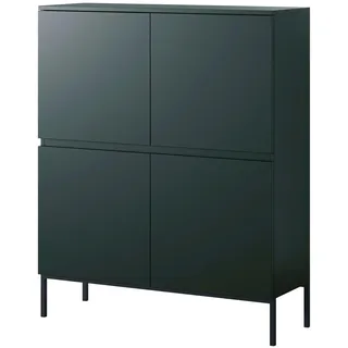 Selsey Highboard 100 x 122 cm Dunkelgrün / Schwarz