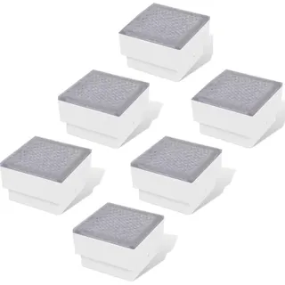 vidaXL LED Bodeneinbaustrahler Außen 6 Stk. 100x100x68 mm - Weiß
