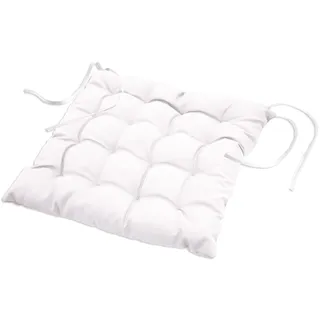 Douceur d'Intérieur - 1600575, Sitzkissen, 40 X 40 cm, Essentiel, Polyester Unifarben, Weiss