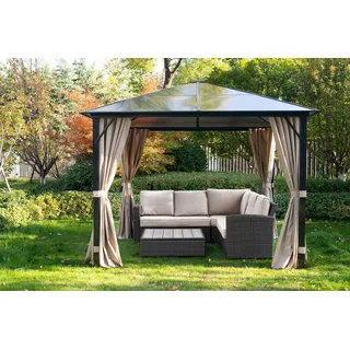 Konifera Pavillon Aruba 2.0 2,98 x 2,98 m inkl. 4 Seitenteile Grau