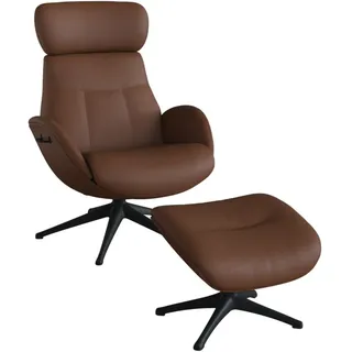 flexlux Relaxsessel Elegant Kunstleder 90 x 107 x 89 cm Braun mit verstellbarem Kopfteil