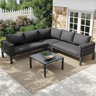 Tuinlounge-Set - Gartenmöbel - Lounge-Set - Eckbank - Gartenmöbel - Verzinkter Eisenrahmen