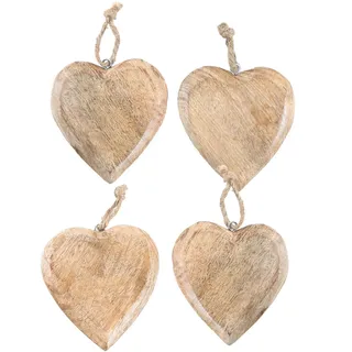 Logbuch-Verlag 4 große Herzanhänger aus Holz 11 cm Natur Herz für Valentinstag Muttertag Hochzeit Anhänger kleines Geschenk