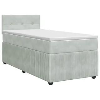 vidaXL Boxspringbett mit Matratze Hellgrau 90 x 190 cm Samt - Grün