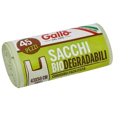 GALLO 45 robuste Beutel Verschluss mit Griffen, Bio, Biologisch abbaubar und kompostierbar, 43x50 cm 12 L Medium