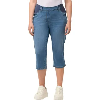 Ulla Popken, Damen, große Größen, Capri Jeans mit Elastikbund, Sienna