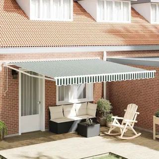vidaXL Ausziehbare Markise Grün 400 x 300 cm Polyester und Metall - Grün