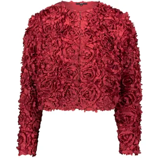 Boleroblazer ZERO "Bolerojacke mit 3D Blumen", Damen, Gr. 34, rot (cabernet), Obermaterial: 100% Polyester PES., Blazer Boleroblazer