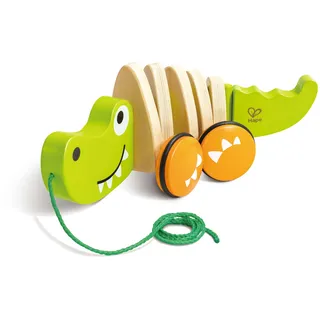 Hape Nachziehspielzeug Krokodil Croc – Holzspielzeug für Kleinkinder, Lauflern- und Motorikspielzeug, fördert Bewegung, Koordination und erstes Rollenspiel, ab 12 Monaten
