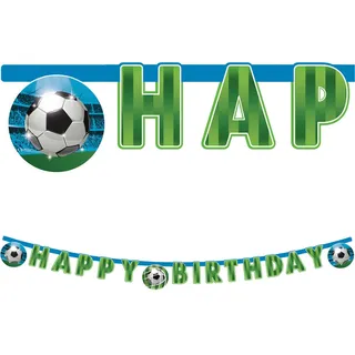 Procos - Geburtstagsgirlande Happy Birthday Fußball Soccer Fans Party aus FSC-Papier, PR93751
