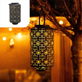 Gadgy Solar Laterne XL für den Garten - Wasserfeste, orientalische Solarlaterne für Balkon, Terrasse & Außenbereich, Stylische Hängelampe für eine gemütliche Atmosphäre - Solarlampe für Außen