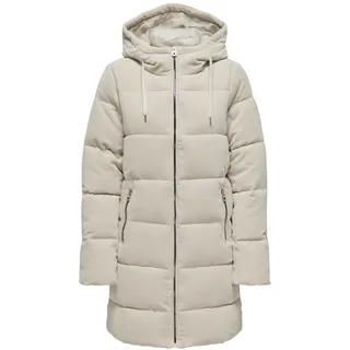 ONLY Damen Steppjacke ONLDOLLY LONG CORDUROY PUFFER OTW (DE/NL/SE/PL, Alphanumerisch, M, Regular, Regular, hellgrau)