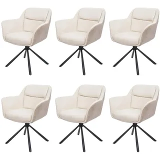 MCW Esszimmerstuhl MCW-K33, Küchenstuhl Stuhl, drehbar Auto-Position, Stoff MVG ~ Kunstleder, creme