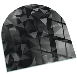 Tulup Kaminbodenplatte Glas 100 x 100 cm Funkenschutz Schwarz