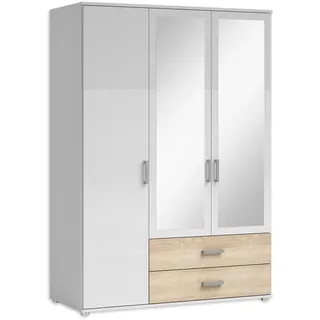 SchlafKONTOR Drehtürenschrank Ivar 125 x 190 x 51 cm Weiß