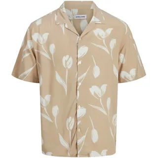 Jack & Jones Kurzarmhemd »JJEJEFF CHARGE RESORT SHIRT SS SN«, mit All-Over Print, braun
