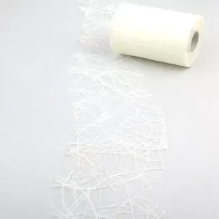 Sizoweb Tischband Wellenschnitt weiß ca. 12,5 cm Rolle 25 Meter 64W 001-R