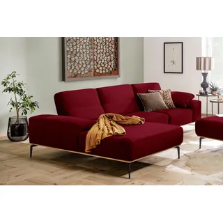 W.Schillig Eckcouch Leder 3-Sitzer Rot