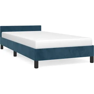 vidaXL Bettgestell ohne Matratze Dunkelblau 80x200 cm Samt - Blau