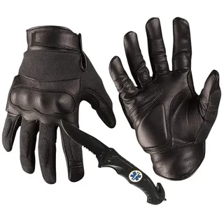 Mil-Tec Tactical Gloves Leder Aramid schwarz, L