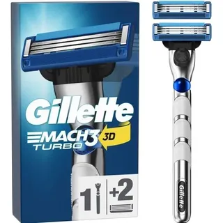 Gillette Mach3 Turbo 3D Rasierer + 2 Klingen