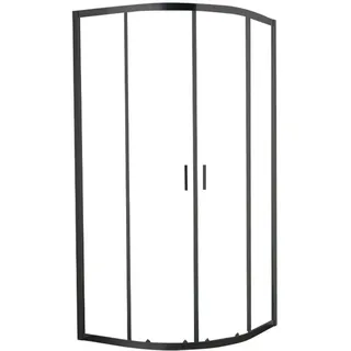 WELLTIME New Summer Runddusche mit Schiebetür 90 x 190 cm schwarz Milchglas