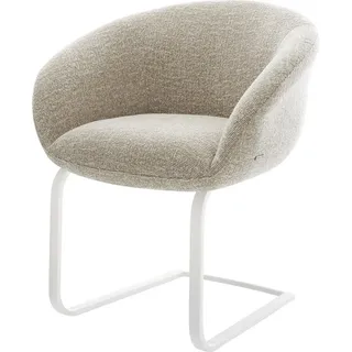 DeLife Freischwinger Vinka-Flex Webstoff Soft Beige