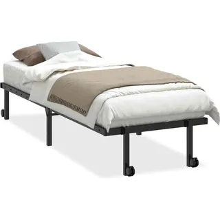 vidaXL Bettgestell ohne Matratze Klappbar Schwarz 80x200 cm Stahl - Schwarz