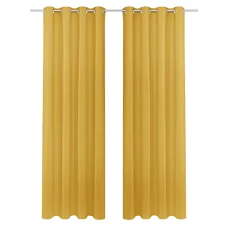 my home Gardine »SOLA« Ösen 1 Stk. tlg. Schal einfarbig, Verdunkelung, 1er oder 2er Set Gardinen, goldfarben