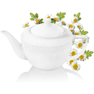 Wilmax WL-880110/1C Porzellan Teekanne, Weiss, 900mL Kapazität