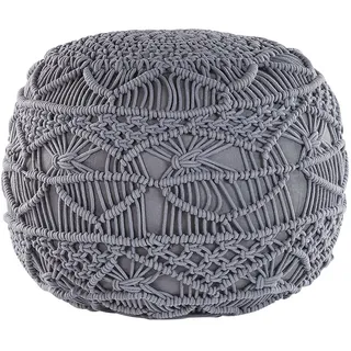Beliani Pouf Dunkel Grau 40/40/40 cm Kayseri , Textil , Rund , 40x40x40 cm , Wohnzimmer, Sessel, Hocker & Hockerbänke, Poufs
