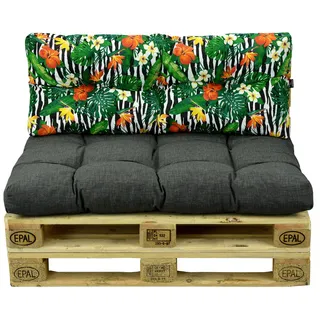 AMPO Palettenkissen Set Sitz + Rückenkissen Palettenpolster Auflage 120x80 cm