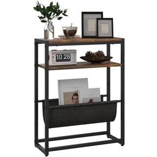 Homcom Beistelltisch Holzwerkstoff Stahl 43L x 18B x 56H cm Rustikal-Braun