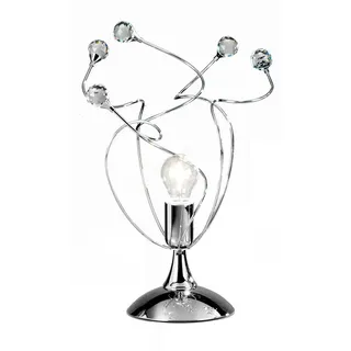 Kristall-Tischleuchte , Chromfarben , Metall, Glas , 45 cm , Lampen & Leuchten, Innenbeleuchtung, Tischlampen, Tischlampen
