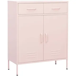 vidaXL Lagerschrank Sideboard Kommode Anrichte Stahlschrank Schrank Beistellschrank Mehrzweckschrank Bücherschrank Standschrank Rosa 80x35x101,5cm Stahl