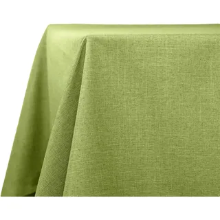 Decomira Tischdecke wasserabweisend Leinen-Optik - Fleckschutz, abwaschbar - Garten-Tischdecke Outdoor, Tischtuch Esstisch - Grün - 90x90 cm