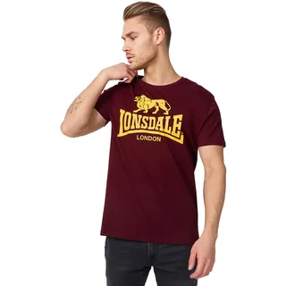 Lonsdale Herren Logo T-Shirt, Vintage Oxblood, 58
