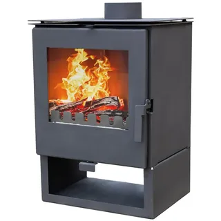 DanDiBo Ambiente Kaminofen ALAZ K5S Schwarz Holzofen 6 kW Holz Ofen Kamin Heizofen Dauerbrandofen Hüttenofen - Schwarz