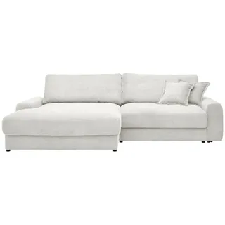 Carryhome Ecksofa , Perlmutt , Kunststoff , Füllung: Schaumstoff,Hohlfaser , Ottomane links, L-Form , 300x180 cm , Rücken echt , Wohnzimmer, Sofas & Couches, Wohnlandschaften, Ecksofas