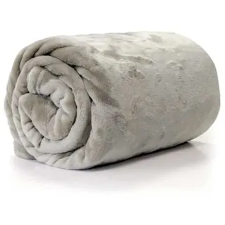 Decke Plaid Enzo 130X180CM Hellgrau, Weihnachten, Batterien, Weiche, Heiß, Inver