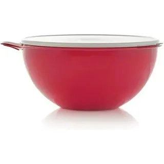 Tupperware Rührschüssel Maximilian Salat Schüssel mit Deckel Salatbar Hefeteig Peng 7,8 Liter XL rot weiß