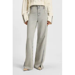 BOSS ORANGE High-waist-Jeans "Marlene High Rise Split Premium Damenmode" mit Schlitzen am Saum, grau 020