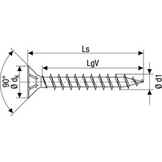 Bild von Universalschraube 2,5 x 20 mm Vollgewinde, 300 Stk.)