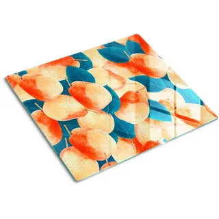 Tulup Glasplatte 60x52 cm Birnen , Glas , 60x0.4x52 cm , Küchen, Küchenelektrogeräte, Herde, Herdabdeckplatten