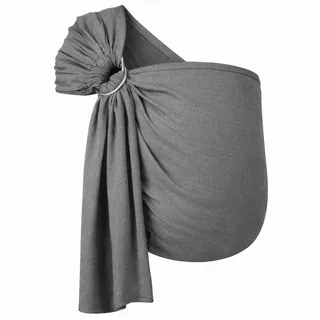 Hoppediz Ring-Sling Babytragetuch ab Geburt, Tragetuch mit Ringen, Hüfttrage, schadstoffgeprüfte Baumwolle, Design London Weiß