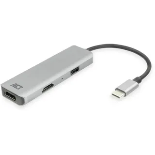 ACT USB C HDMI Adapter mit Aluminium Gehäuse, 4k @ 30Hz Dual HDMI, USB 3.0-Anschluss 5Gbps, zum Anschließen 2 Zusätzlichen Monitors – AC7013