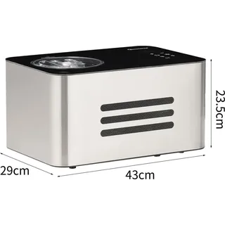 sommertal ICE1500 3-in-1 Eismaschine, Milcheis & Sorbet, Eiscrememaschine aus Edelstahl mit Kühlhalte Funktion, Speiseeis zum selber machen,