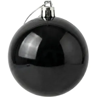 20 cm große, Schwarze Weihnachtskugel, PVC, bruchsicher, glänzende Oberfläche, Festliche Weihnachtsbaum-Hängedekoration, rundes Ornament für Urlaub, Heimdekoration