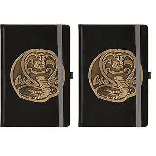 Pyramid International Cobra Kai Notizbuch aus Kunstleder, A5, elegantes Metallabzeichen-Design, unverzichtbar für Fans und Notizen, langlebige Konstruktion, offizielles Lizenzprodukt (Packung mit 2)